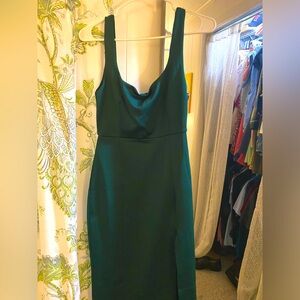 NEW Showpo Fitted, Square neck line, Slitted Midi Dress